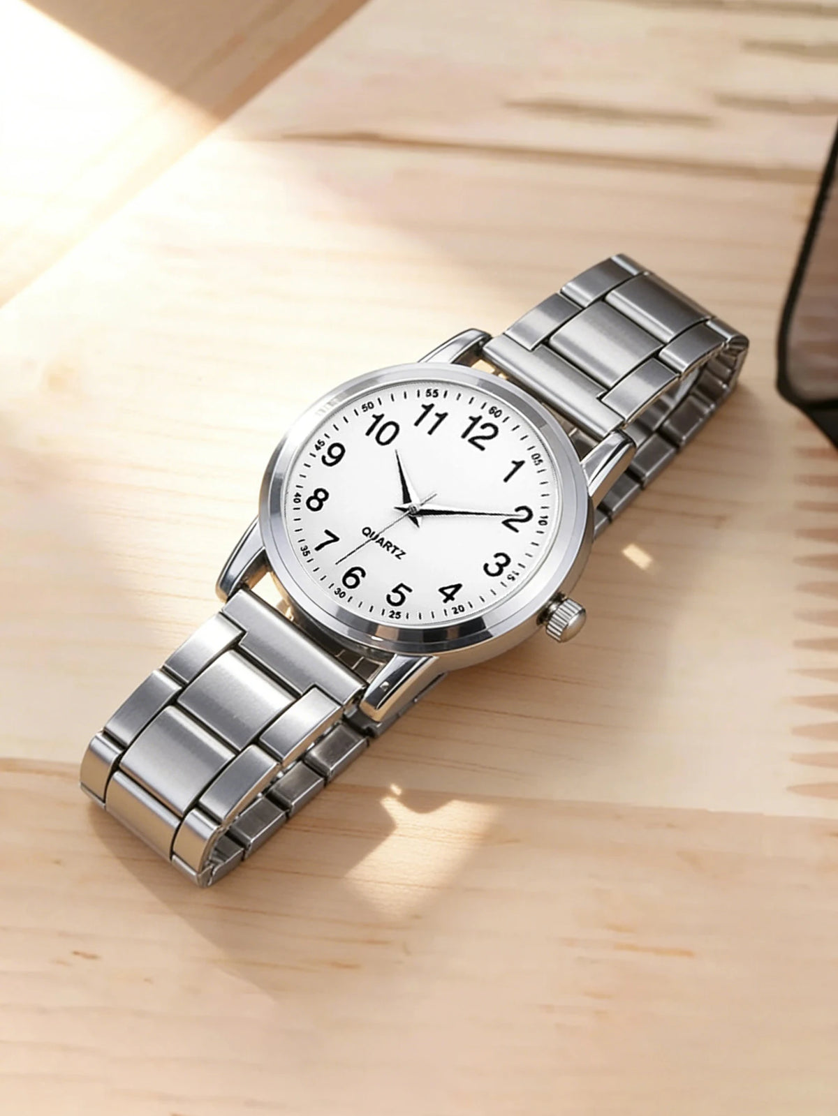 Ladies Casual Fashion Quartz Watch and Heart Jewelry Set with Steel Strap Birthday Gift Without Box