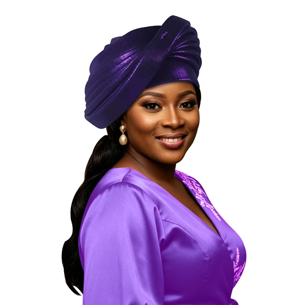 New Design Multi-layer Afrcian Headtie Turban Cap Lady Head Wraps Nigerian Auto Gele Wedding Geles Party Headpiece