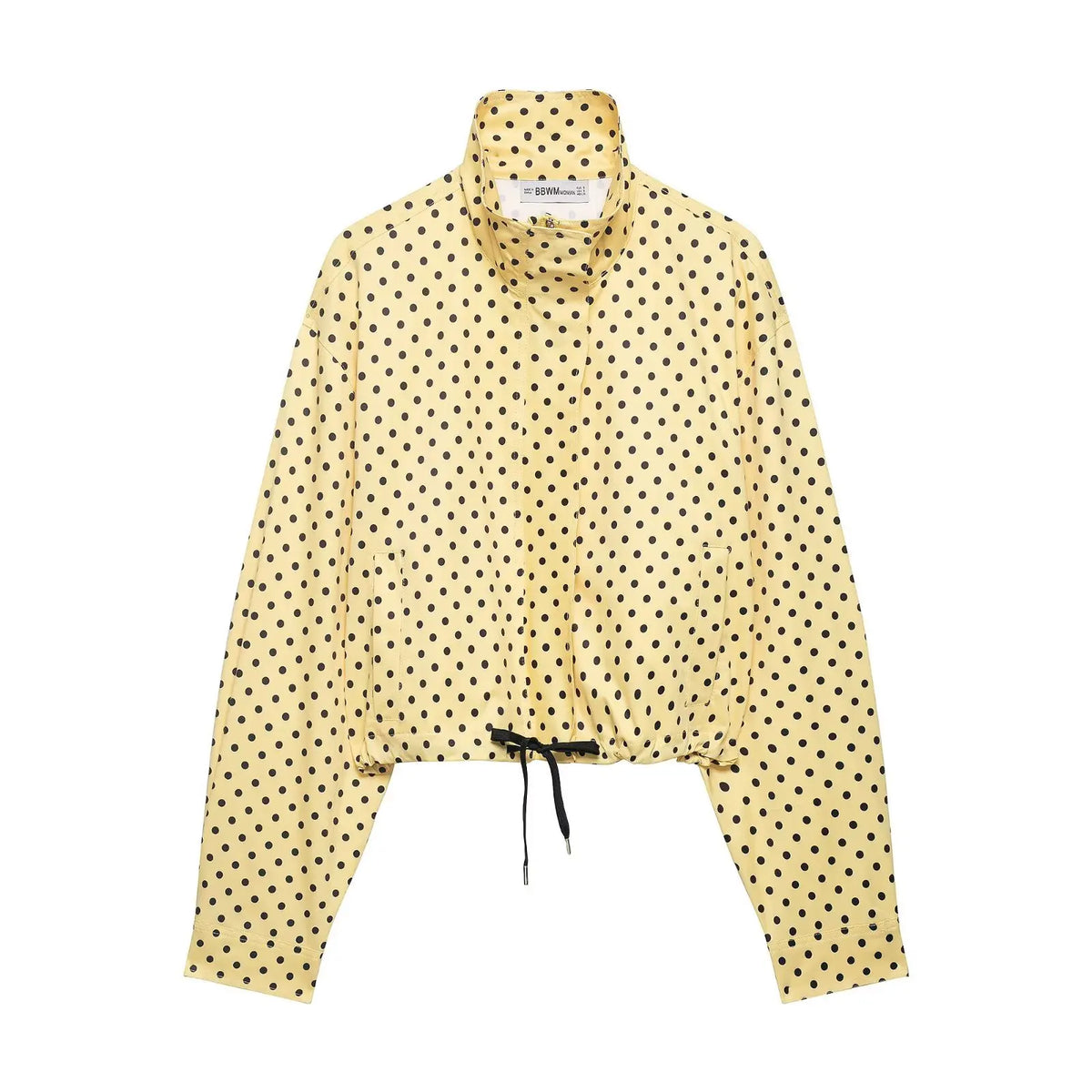 TARUXY Fashion Polka Dot Print Jacket Coat Women's Stand Collar Long Sleeved Workwear Coat Ins Hot Short Casual Female Jackets