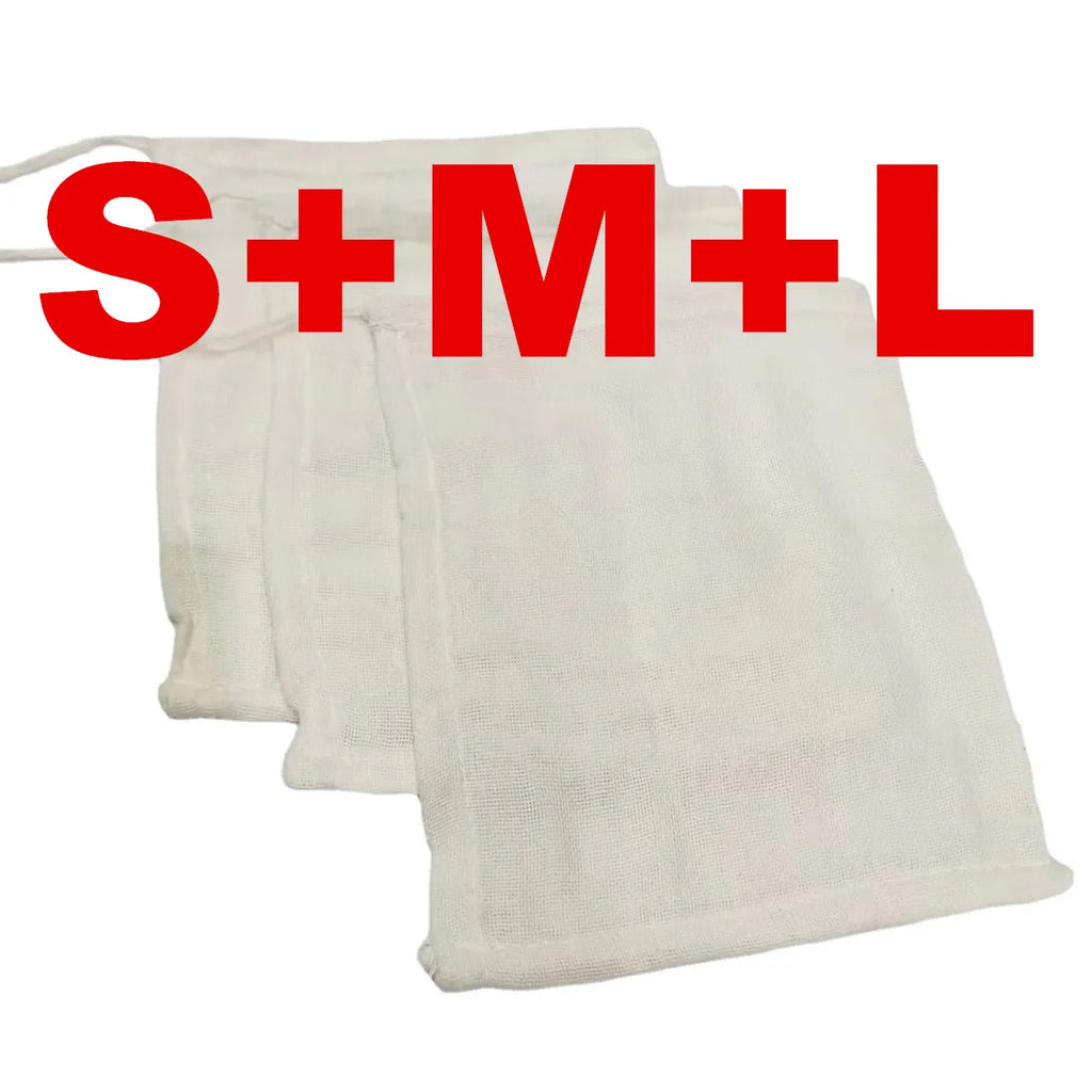 Reusable Cheese Cloth Filter Bags for Tea Yogurt Cold Brew Milk Tea Strainers Soap Herbs Spice Strainers Muslin Drawstring Bags