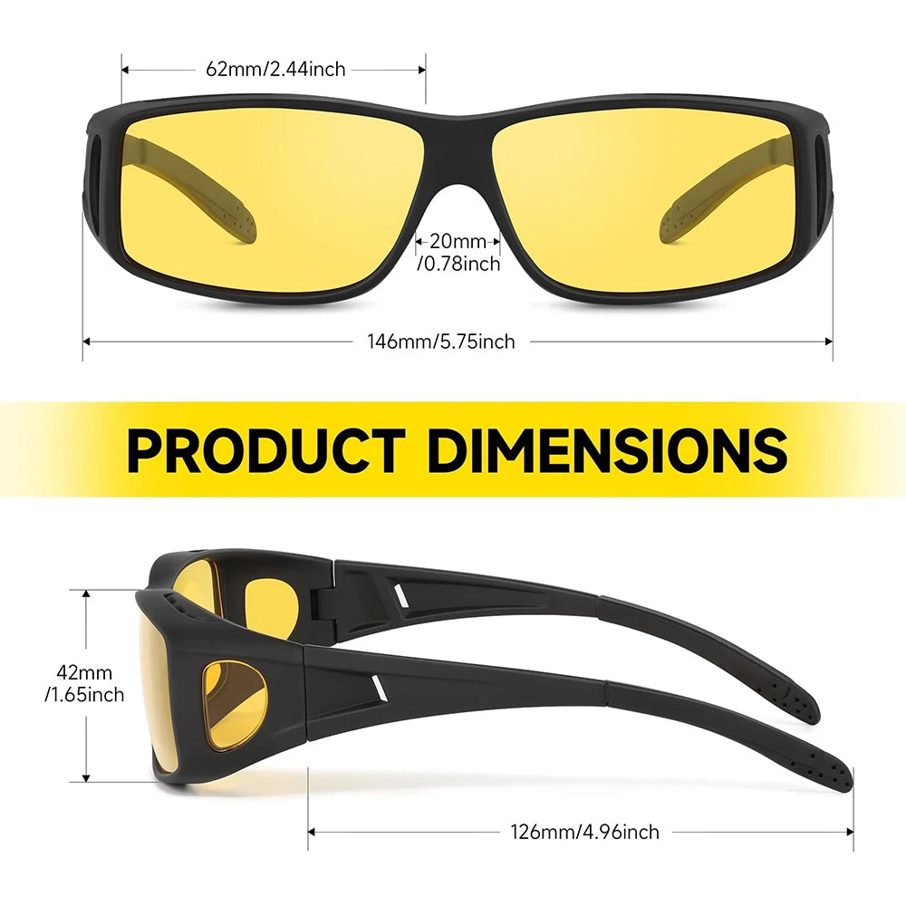 CRIXALIS Polarized Night Vision Sunglasses Car Night Driving Glasses Driver Goggles Unisex Sun Glasses UV400 Eyewear Gift