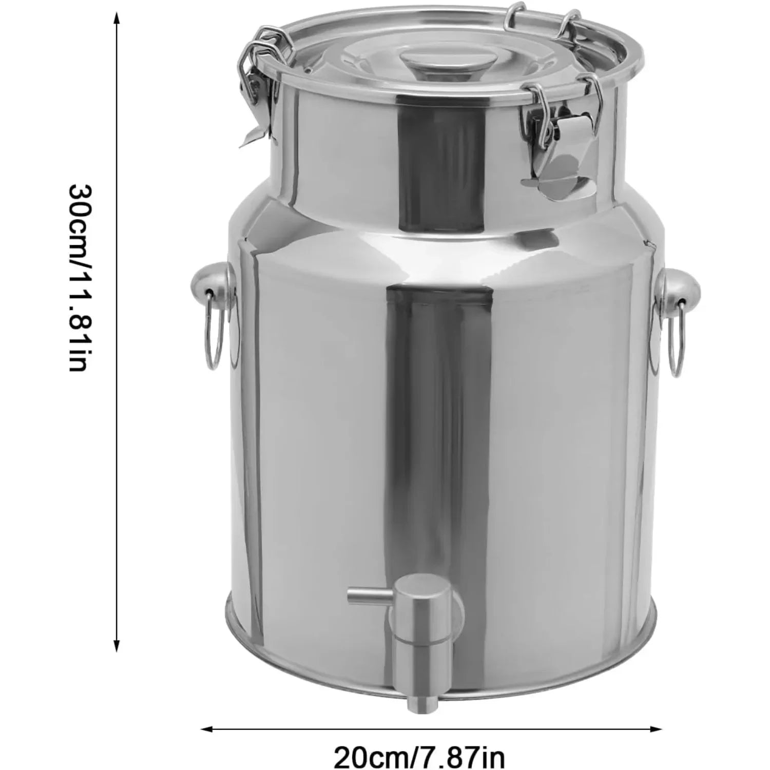 304 Stainless Steel Milk Can, 10L/2.64Gallon Milk Can with Faucet, Metal Water Beverage Drink Dispenser with Sealed Lid for Milk and Wine Liquid Storage (10L)