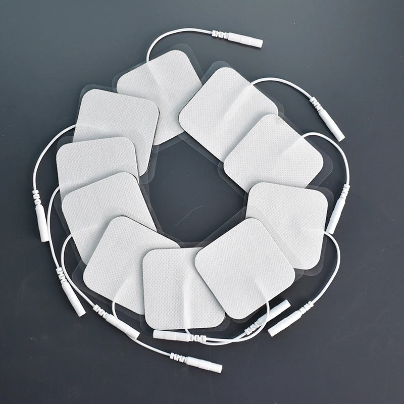 20/100p 5x5cm TENS Ems Nerve Muscle Stimulator Electrode Pads Gel Electrode Pads Tens Electrodes Acupuncture Machine 2mm Plug