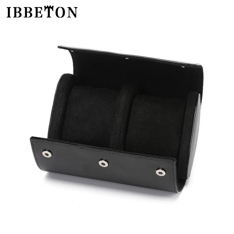 IBBETON 3-Slot Watch Roll Travel Case Portable Vintage Leather Watch Display Case Watch Storage Box Watch Organizers of Men Gift