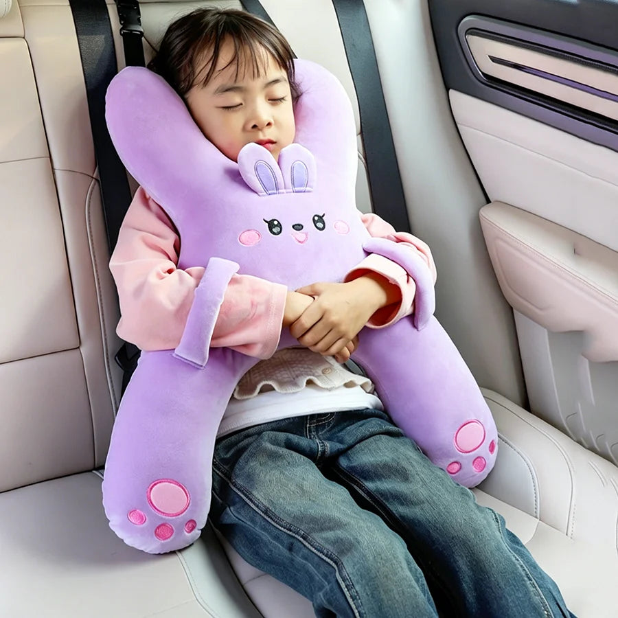 Car Cute Cartoon Pillow Car Mounted Child Sleeping Pillow Car Removable Comfortable Breathable Headrest Lumbar Support