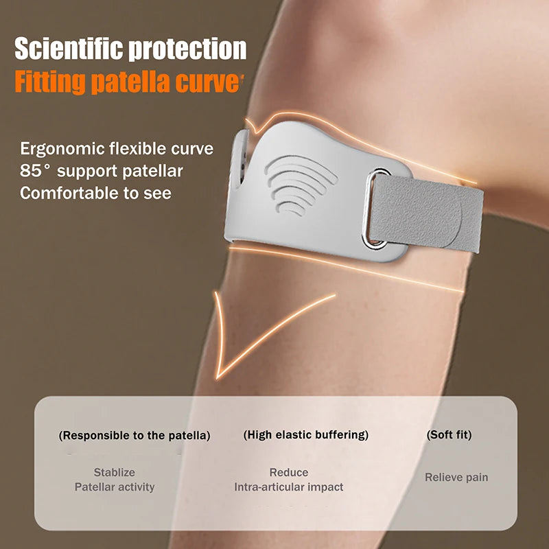 Adjustable Silicone Patellar Tendon Support Strap, Knee Brace & Patella Stabilizer Band for Running & Soccer