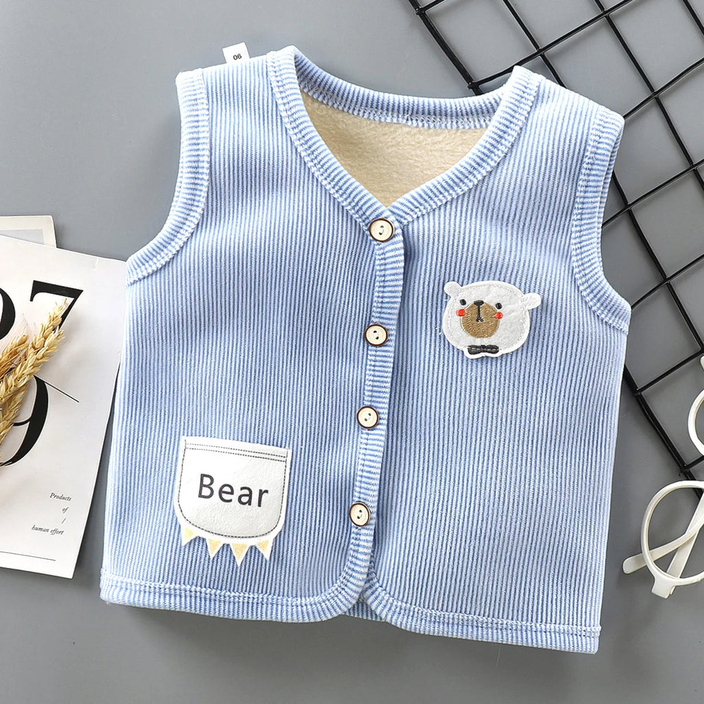 Kids Clothes Waistcoat Children's Vest Boy Girl Thicken Velvet Lining Keep Warm Jackets Vest Children's Clothing Autumn Winter