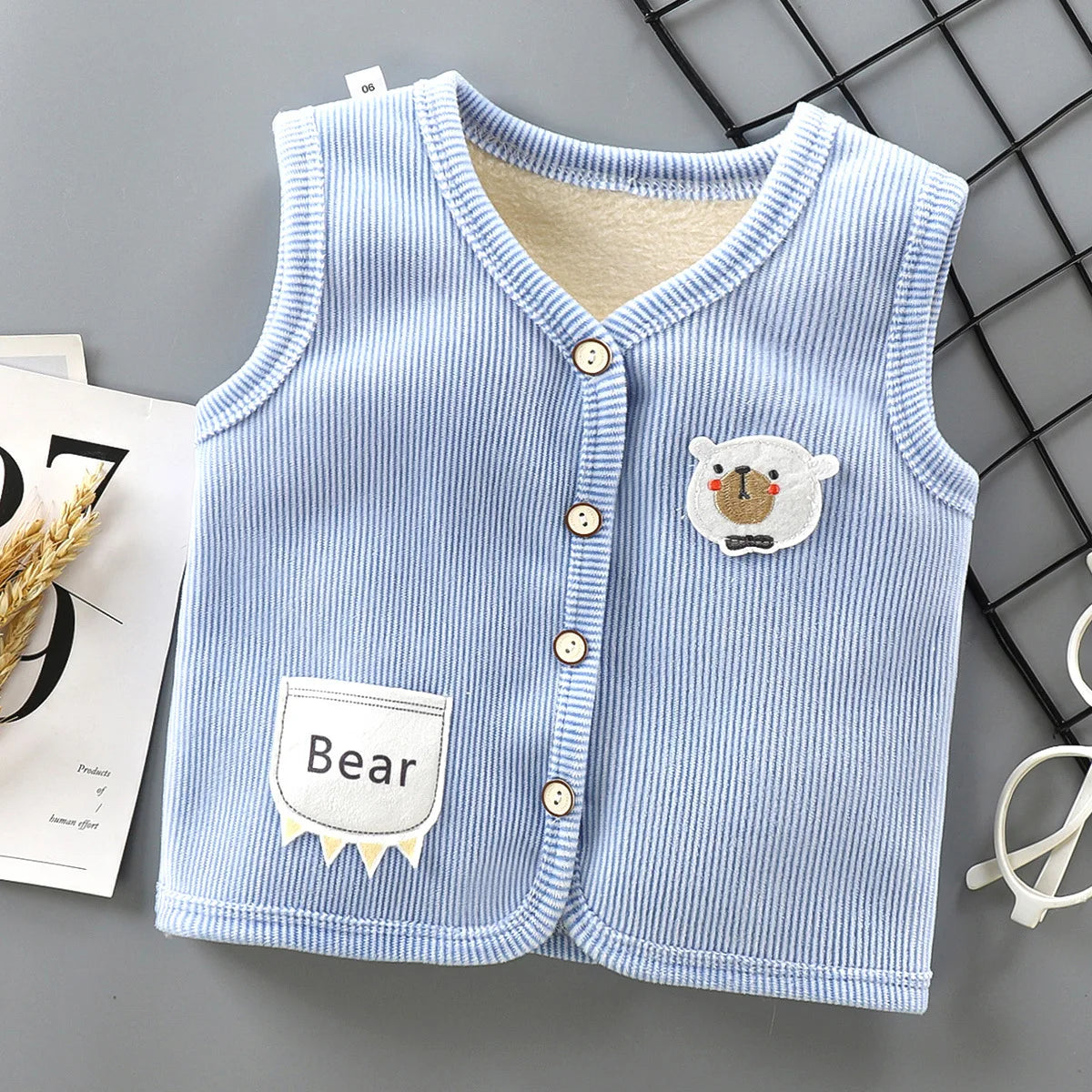 Kids Clothes Waistcoat Children's Vest Boy Girl Thicken Velvet Lining Keep Warm Jackets Vest Children's Clothing Autumn Winter