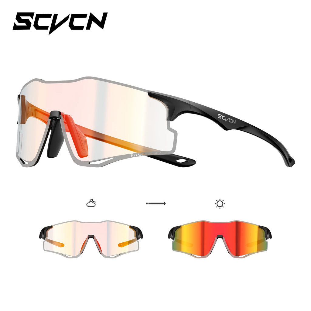SCVCN Lightweight Running Sunglasses Cycling Glasses Photochromic UV400 for Men Cycling Road Bike Glasses Women Casual Hiking