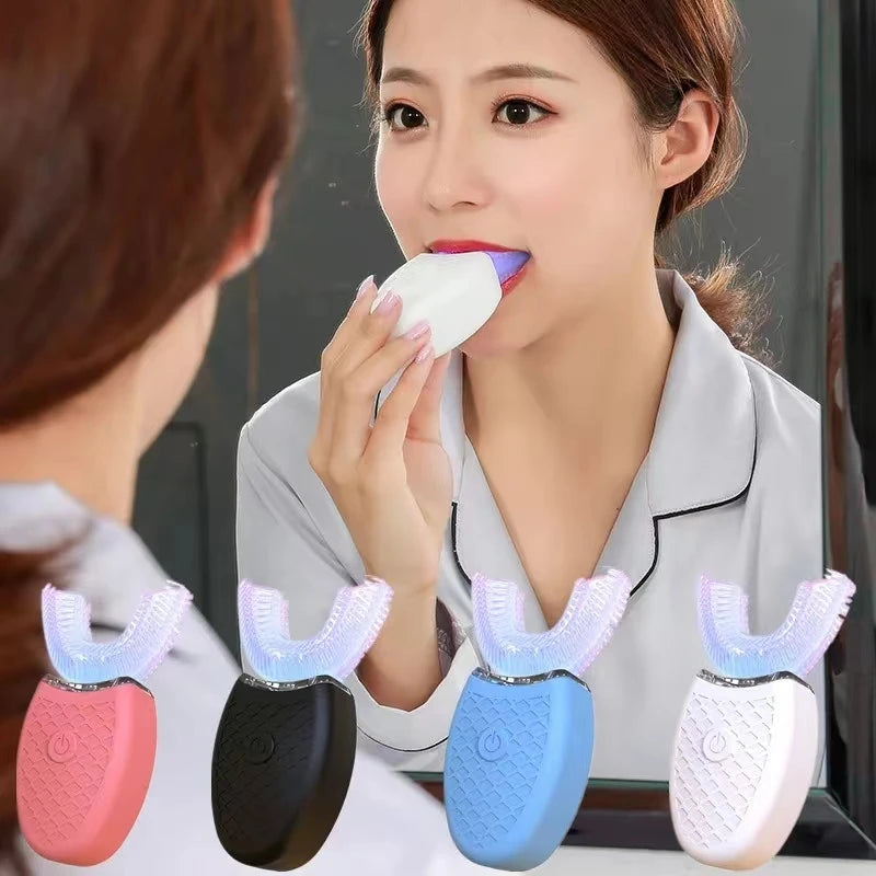 Sonic Automatic Electric Toothbrush For AdultUShaped 360 Degree Toothbrush USB RechargeableTeeth Cleaning & Whitening Brush