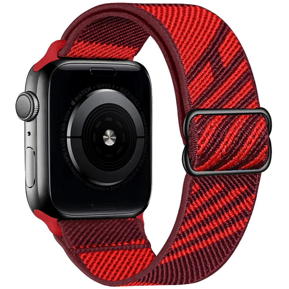Scrunchie Strap for Apple Watch Band 45mm 44mm 40mm 41mm Adjustable Nylon Bracelet iWatch Series Ultra 3 4 5 SE 6 7 8 9 10 11
