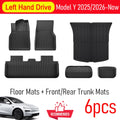 USVOTOV For Tesla Model Y Juniper 2025 2026 Floor Mats TPE Front Rear Cargo Liner Backrest Pads Trunk Mats for Tesla Accessories
