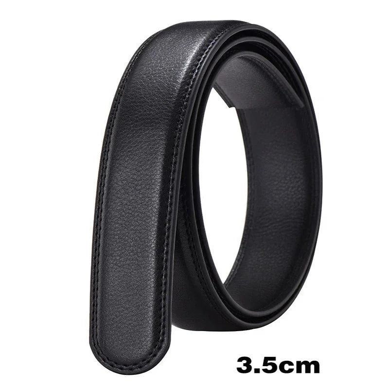Belt Body No Buckle for Automatic Buckle 2.4 2.8 3.0 3.5cm Width Leather Belts Straps Without Buckle for Men Women 4 Size Wide