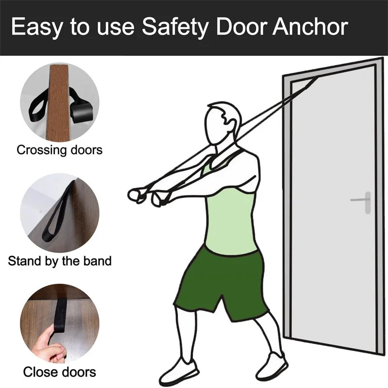 1/2pcs Elastic Resistance Door Anchor Holder Bands Tube Doorway Sport Fitness Equipment for Effective Working-out Accessories