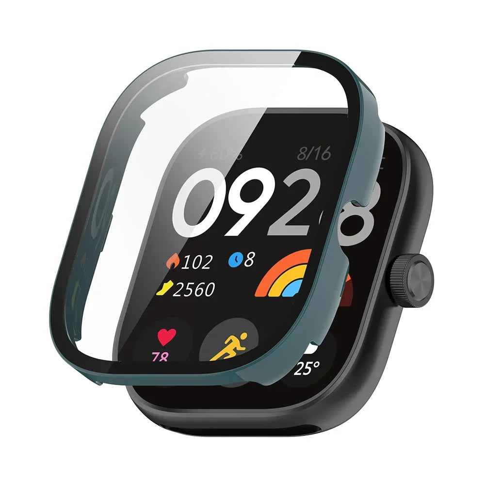 PC Case+Glass for Xiaomi Redmi Watch 4 3 Tempered Glass Anti-scratch Film Bumper Protective Cover for Redmi Watch 3 Active/3Lite