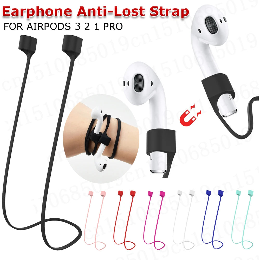 Strap Headphone Neck Strap for AirPods 1 2 3 Pro Earphone Anti Lost Silicone Rope Holder Neck Cord String Earphone Accessories