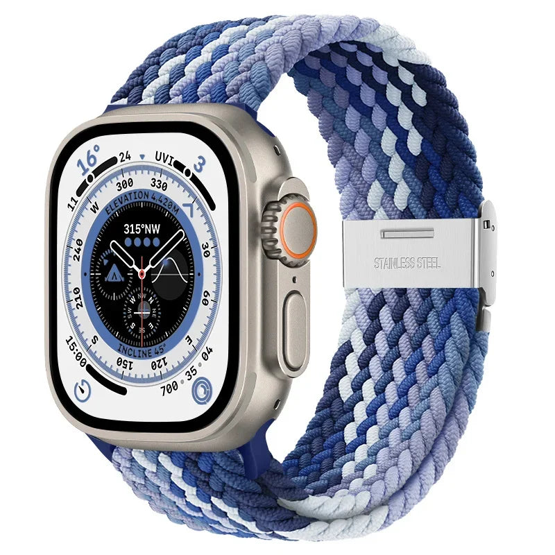 Braided solo loop strap For Apple watch band 44mm 40mm 45mm 41mm 42mm Nylon correa bracelet iWatch series 8 9 4 5 SE 6 7 Ultra 2