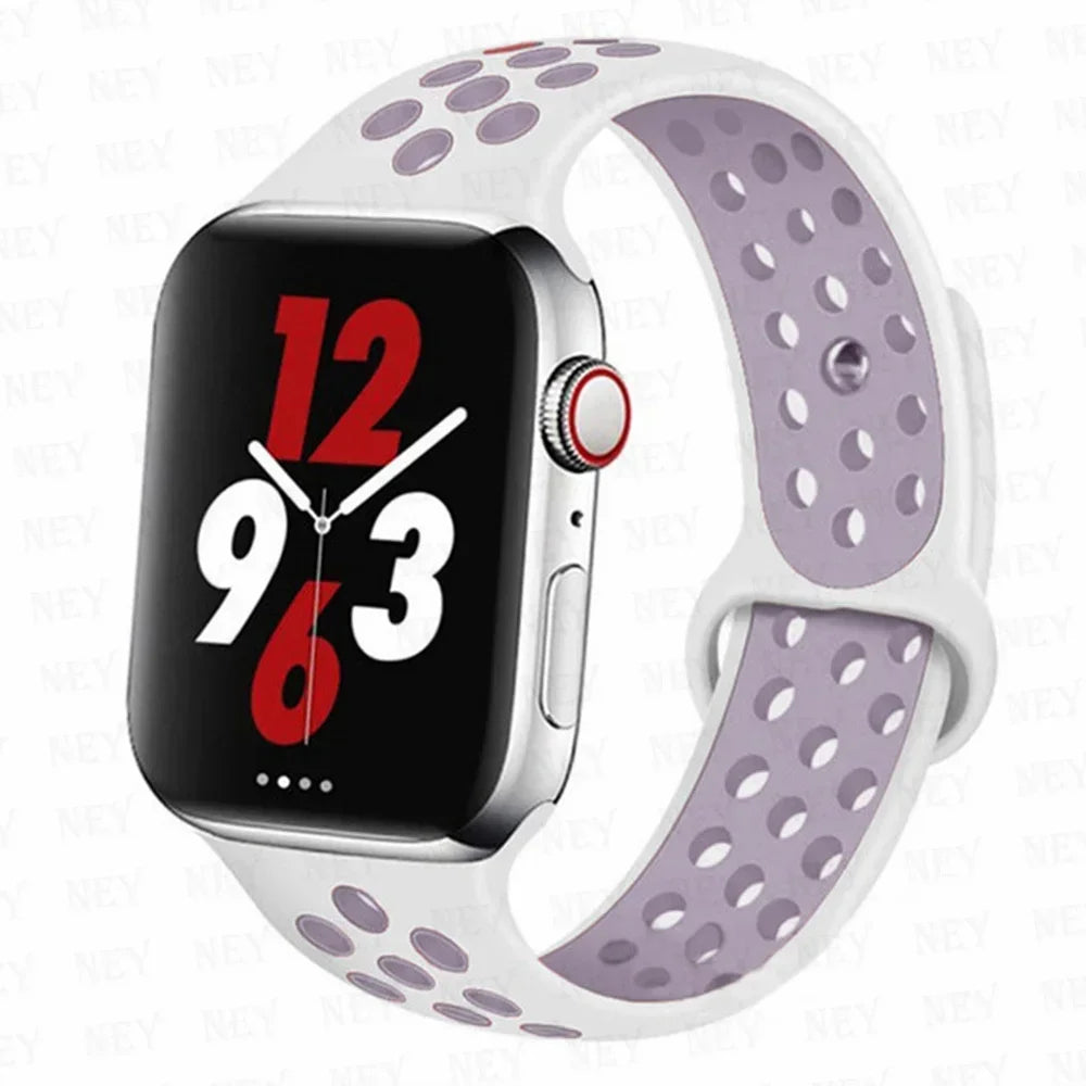Sport Strap For Apple Watch Band 45mm 49mm 44mm 40mm 41mm 42mm Silicone bracelet correa iWatch Ultra 2 Series 9 8 SE 7 6 5 4 3