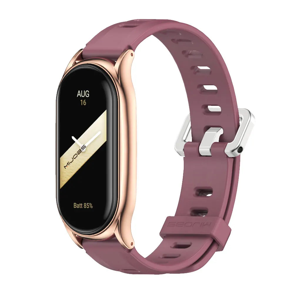 For Mi Band 10 9 8 7 6 5 Strap Silicone Wristband for Mi Band 9 Leather Strap For Mi band 8 Bracelet MiBand Metal Wristbands
