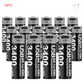 Kuugro High Capacity 1.5V 3400mWh AA Rechargeable Battery USB Type-C AA Li-ion Battery for Remote Control Smart Door Lock Toy