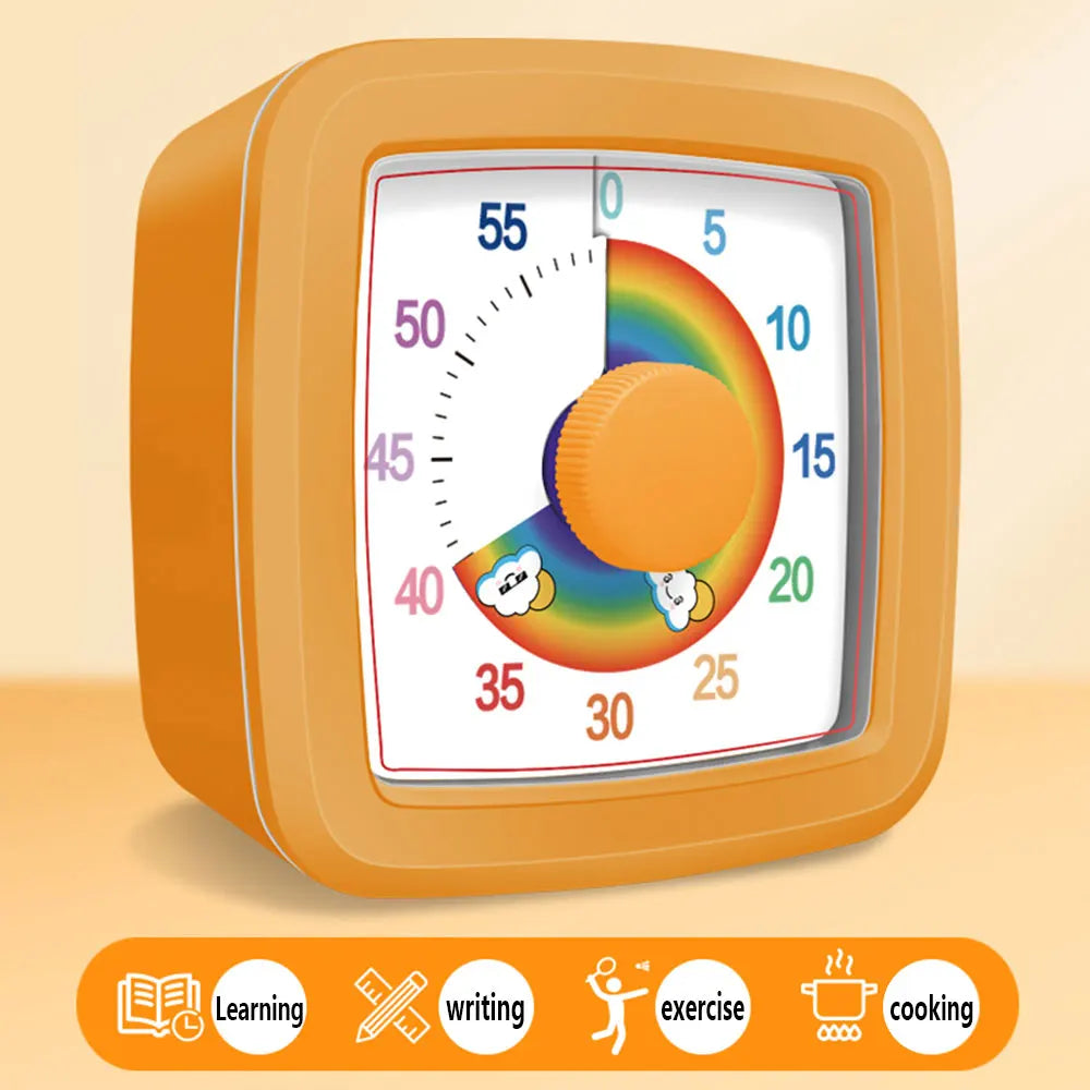 1PC Visual Timer Children's Self-discipline Tool Countdown 60-minute Student Learning Homework Time Stopwatch Management