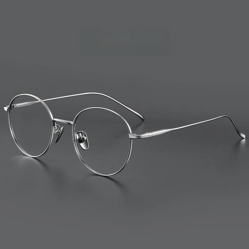 Xbora Fashion Round Optical Prescription Glasses Custom Reading Myopia Multifocal Titanium Alloy Eyewear For Men and Women 1644