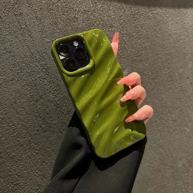 Soft Water Ripple Pattern Phone Case For iPhone 11 12 13 14 15 16 17 18 Pro Max X Xs Max XR 7 8 Plus Air Bumper Cases Cover