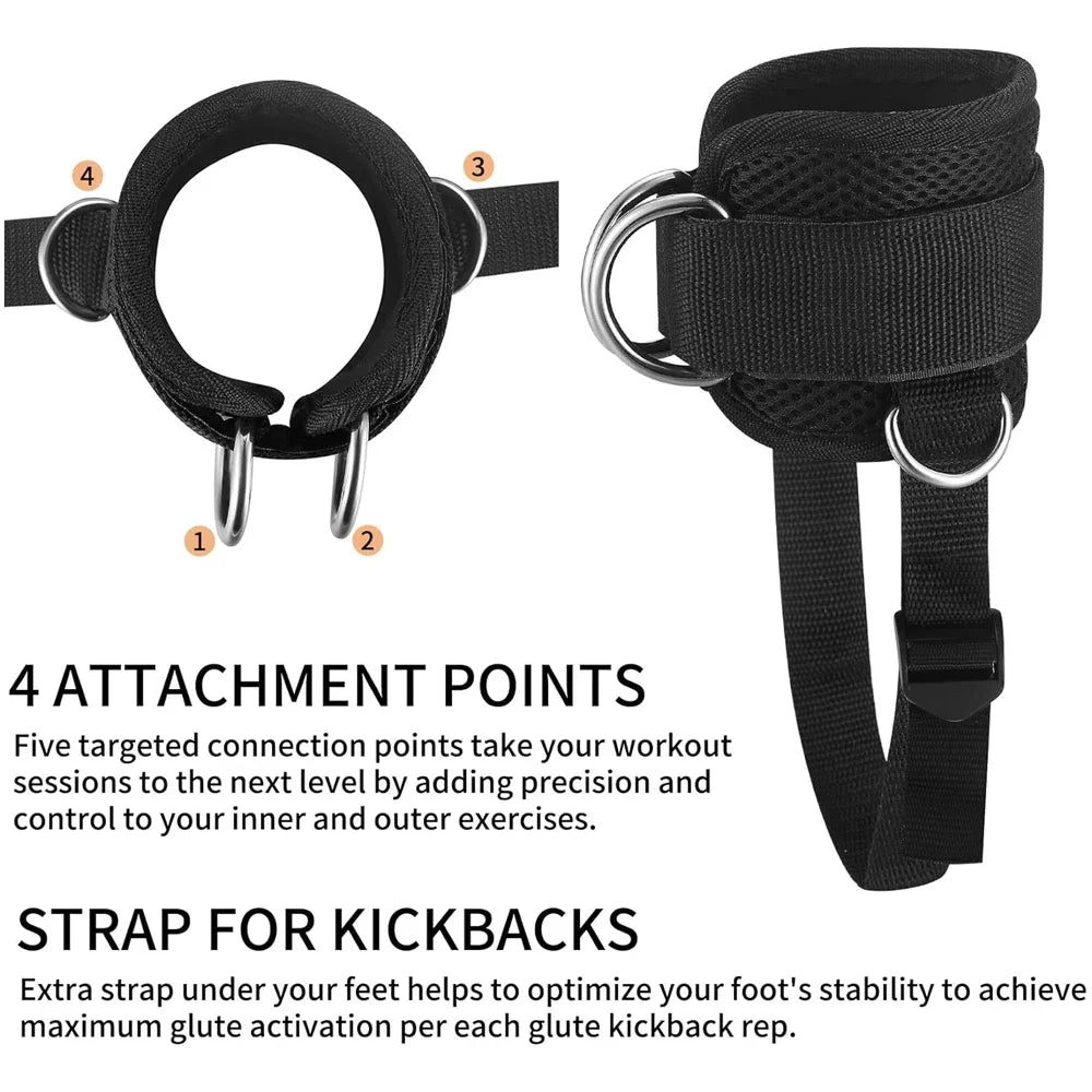 1/2Pcs New Ankle Straps for Cable Machines Kickbacks - Adjustable Comfort Ankle Cable Attachments for Gym Ankle Leg Extensions