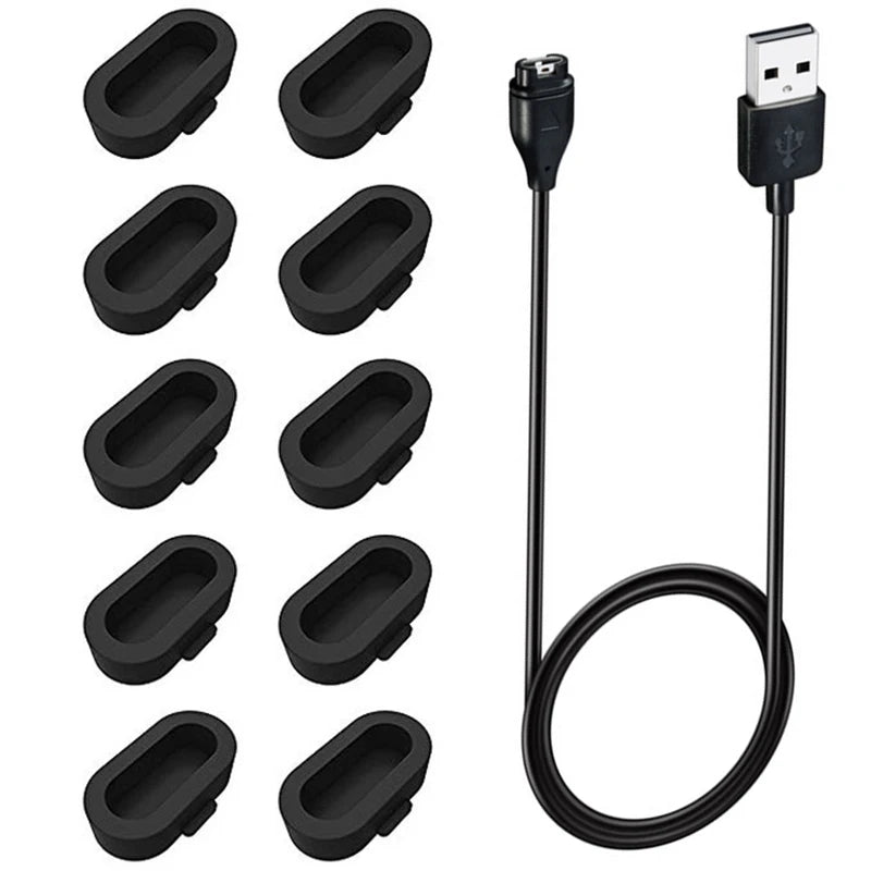 USB Charging Cable For Garmin Watch Fenix 7 7S 7X 6 6S 6X 5 5S 5X Vivoactive 3 4 Venu 2 2S 3 Forerunner 945 With Dustproof Plug