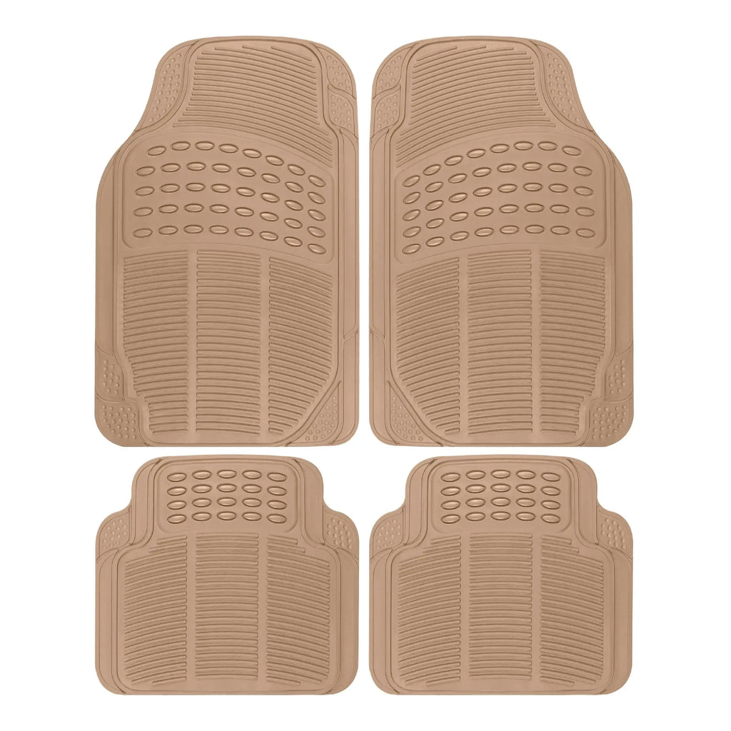 Floor Mats, 4-Piece All-Weather Car Mat with Universal Fit Design, Durable Rubber Car Floor Mats with Capture Ridges, Waterproof for Cars Trucks SUV (Black)