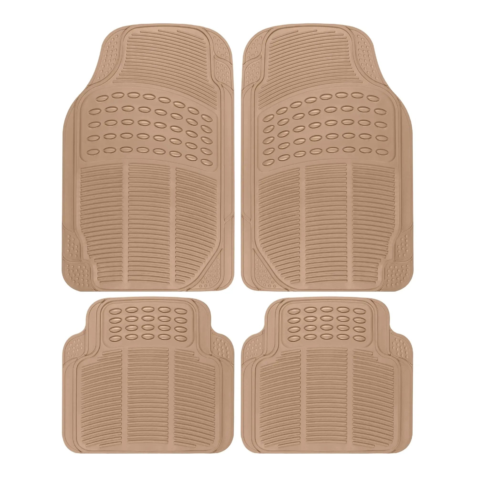 Floor Mats, 4-Piece All-Weather Car Mat with Universal Fit Design, Durable Rubber Car Floor Mats with Capture Ridges, Waterproof for Cars Trucks SUV (Black)