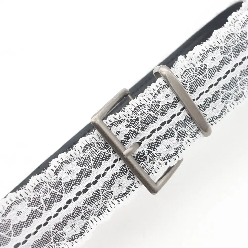 Elegant Beautiful Lace Waist Belt White Floral Leather Lace Waistband Decor Accessory Gift Casual Waist Strap All-match