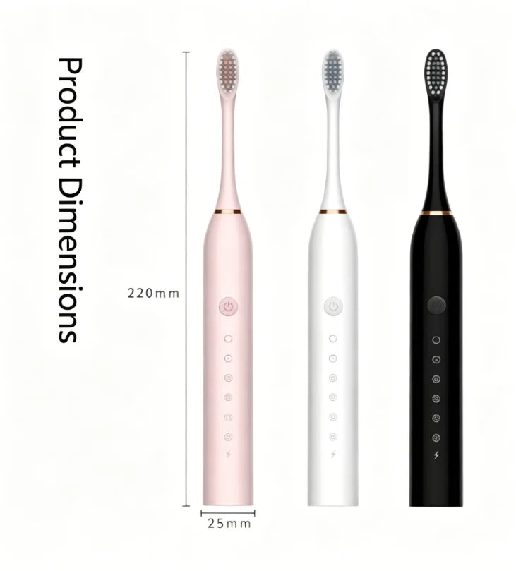 Electric Ultrasonic Toothbrush 6-Speed USB Rechargeable Waterproof Soft Bristles for Adults And Couples