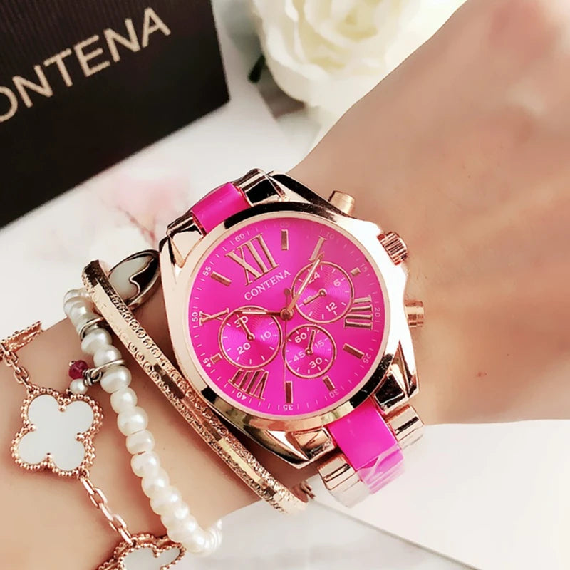 CONTENA Top Brand Luxury Watches for Women Fashion Creative Steel Bracelet Women's Watches Ladies Quartz Watch Reloj Mujer