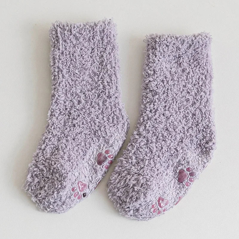Winter Thick Newborn Socks Coral Fleece Warm Kids Leg Warmers Girls Boys Toddler Soft Baby Autumn Anti-slip Children Plus Stuff