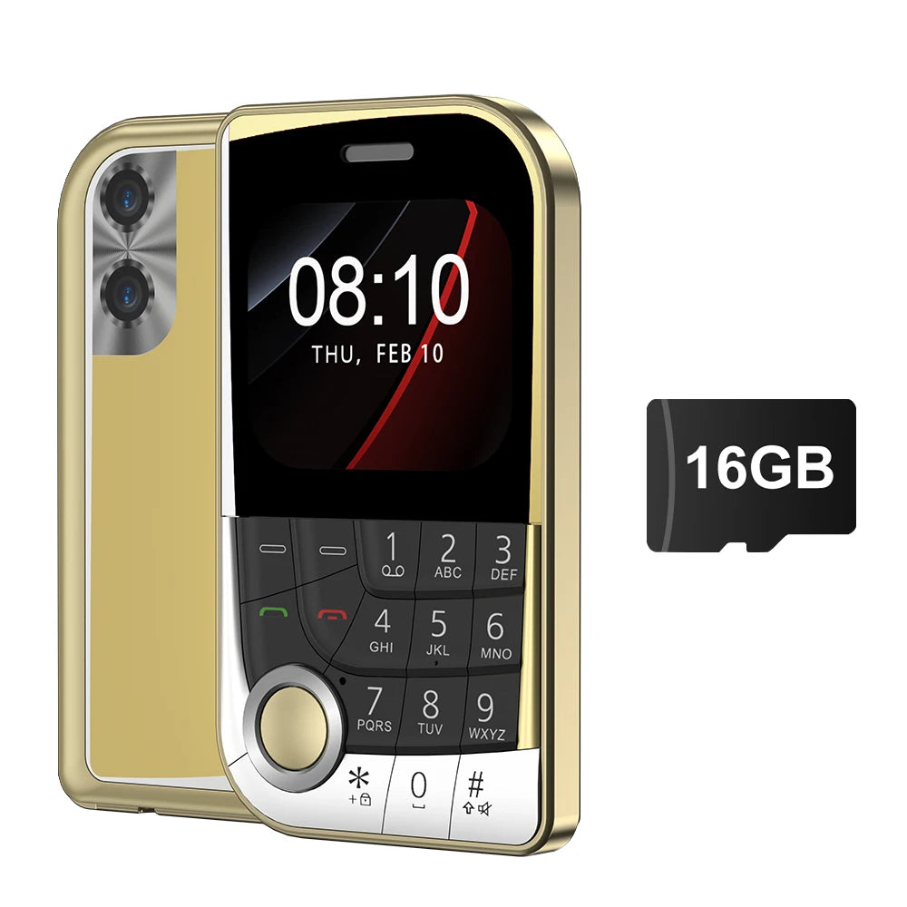 SERVO V10 2 SIM Card Small Mobile Phone Speed Dial Blacklist Flashlight Magic Voice 2.01" Display 2G GSM Button Cellphone Type-C