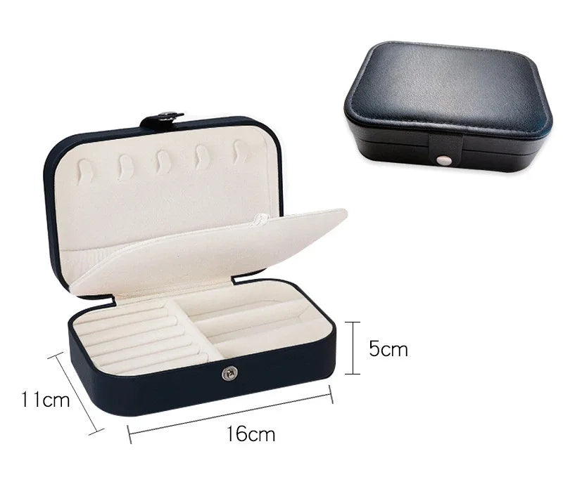 2024 Portable Jewelry Box Jewelry Organizer Display Travel Jewelry Case Boxes Button Leather Storage Zipper Jewelers
