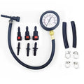 HTMCK Auto & Motorcycle Pressure Test Gauge Kit 0-100PSI with Valve, 63mm Dial, 789mm 949mm Hoses, Vehicle Maintenance Measuring