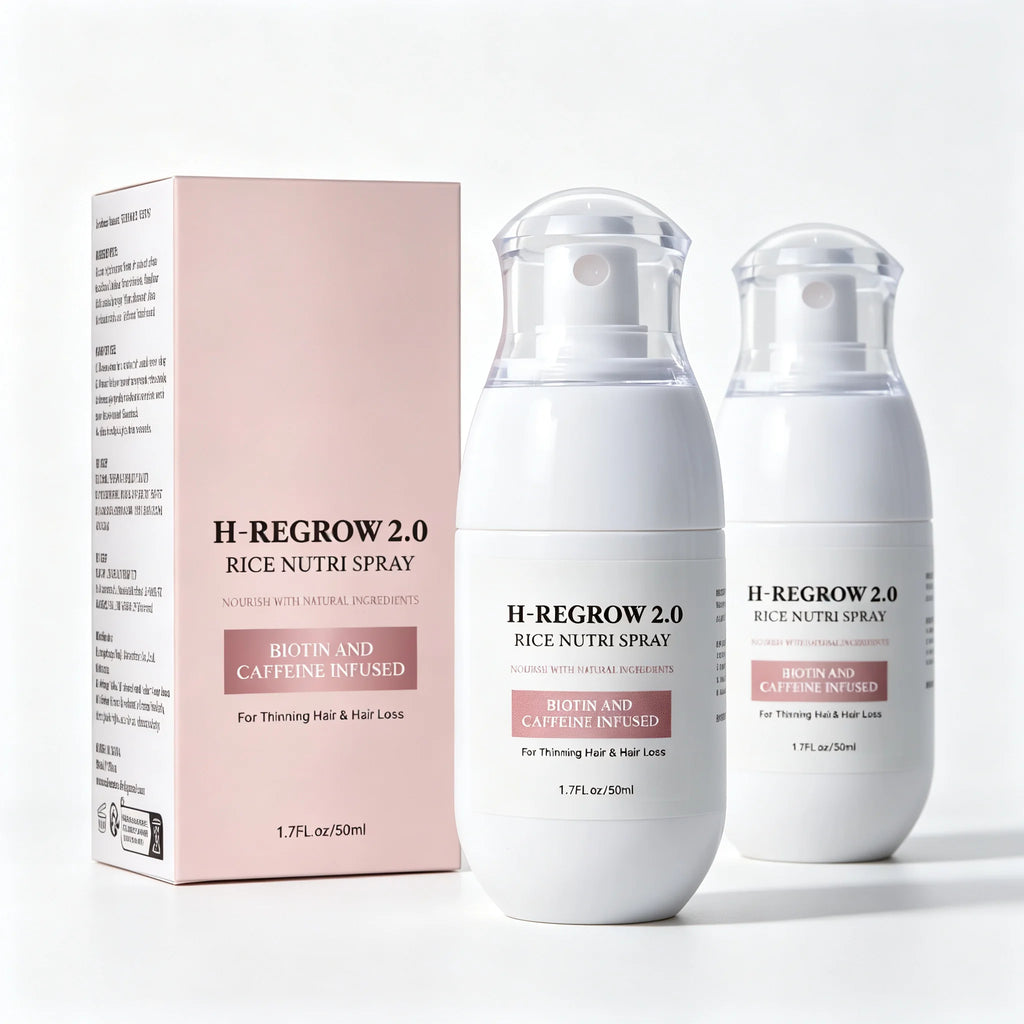 H-REGROW 2.0 Rice Nutri Hair Spray 50ml, Biotin Caffeine Ginger Rice Protein Infused, Nourishing Scalp Care Spray for Thin & Fragile Hair Daily Use