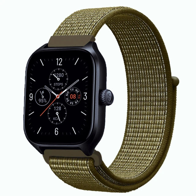 20mm 22mm Nylon Loop Strap for Amazfit GTR 47mm/GTR4 3 Pro/GTS 4 mini/3 Bracelet for Amazfit Balance 3 2/bip 5 6 Max/Stratos 2 3