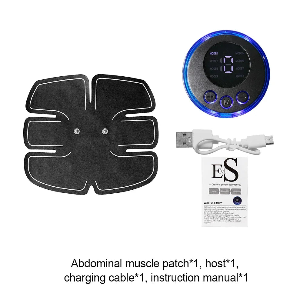 Smart EMS Muscle Stimulator Electric Wireless Abs Fitness Trainer Abdominal Training Weight Loss Stickers Body Slimming Massager