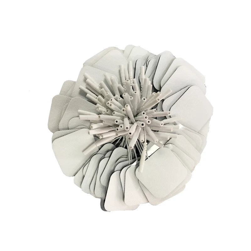 20/100p 5x5cm TENS Ems Nerve Muscle Stimulator Electrode Pads Gel Electrode Pads Tens Electrodes Acupuncture Machine 2mm Plug