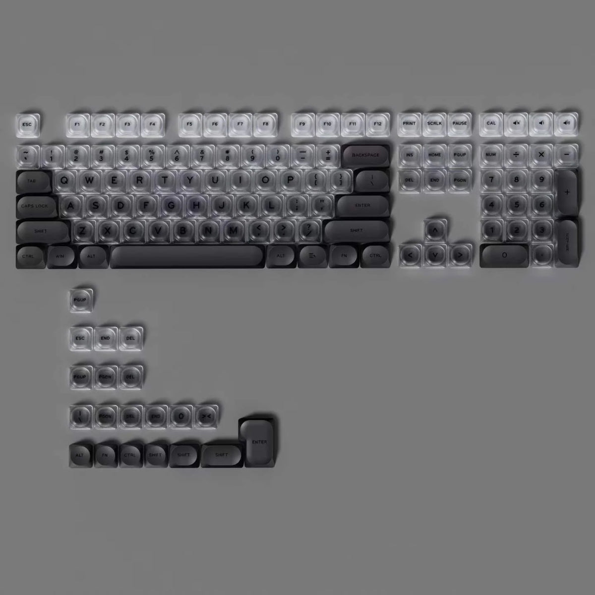 Gradient Purple Black Pink Crystal Keycaps Custom DIY for Gaming Mechanical Keyboard PBT Key Caps Set for Keyboard 68 70 80 90