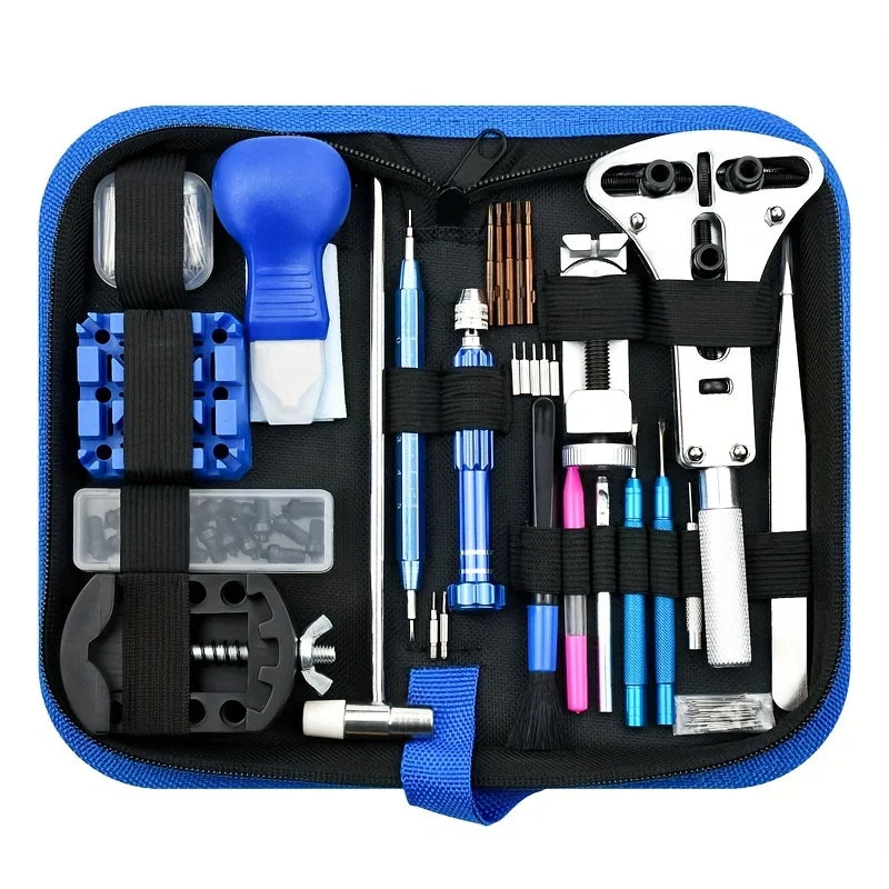 212pcs Watch Opener Repair Tool Kit Clock Pry Knife Screwdriver Pin Hammer Set Watchmaker Band Link Clockmaker Accessory