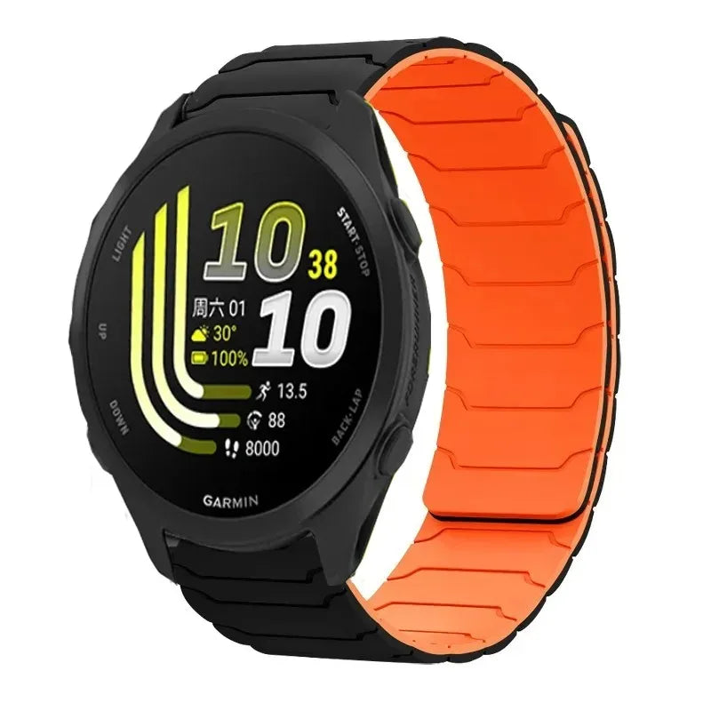 18mm 20mm 22mm Silicone Magnetic Strap for Garmin Forerunner 170 70 570 55 265 255/Active 6 5 Bracelet Venu 4 41/45mm Watchband