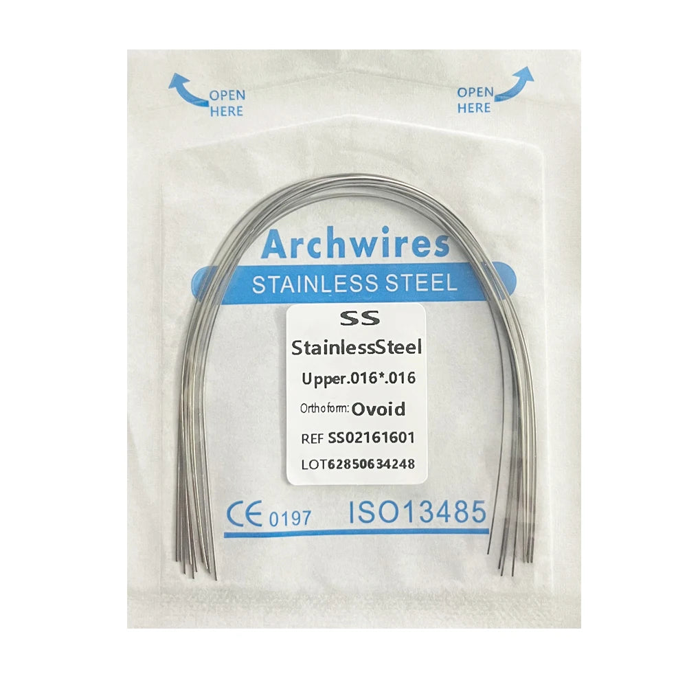 10pcs/pack Dental Orthodontic Stainless Steel Round/Rectangular Wire Ovoid Form Dentist Material Dental Arch Wire