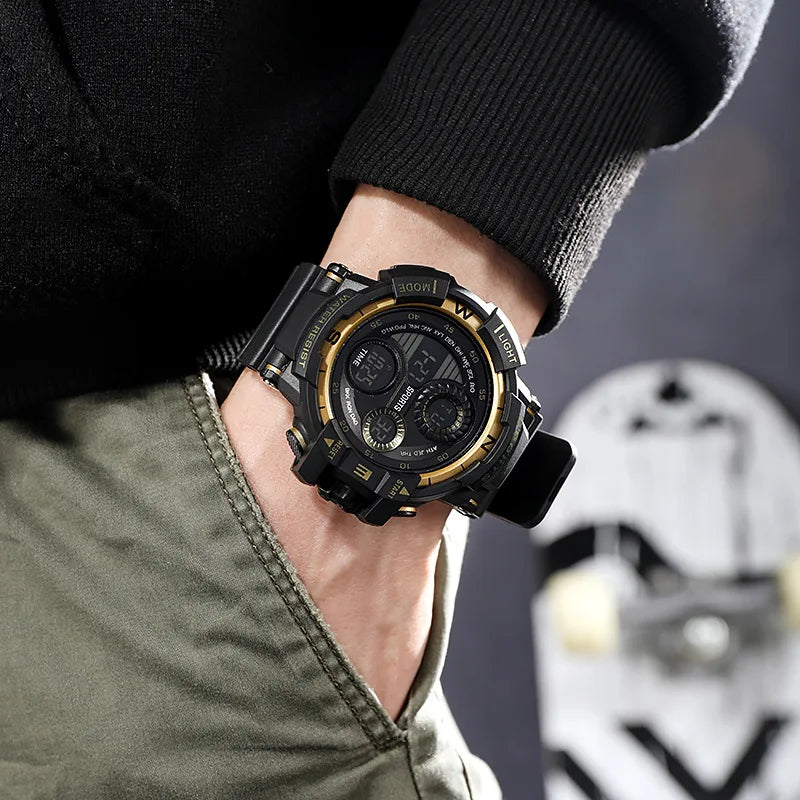 Men's Watch Alarm Clock Luminous Teenagers Men and Women Sports Electronic Watch