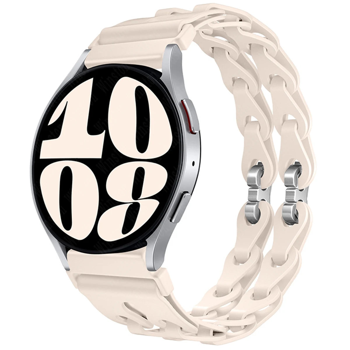 22mm 20mm Chain Strap for Samsung Galaxy Watch 7 6 5 4 6Classic Silicone Band for Huawei GT4 3Pro for Amazfit GTR 4/GTS Bracelet
