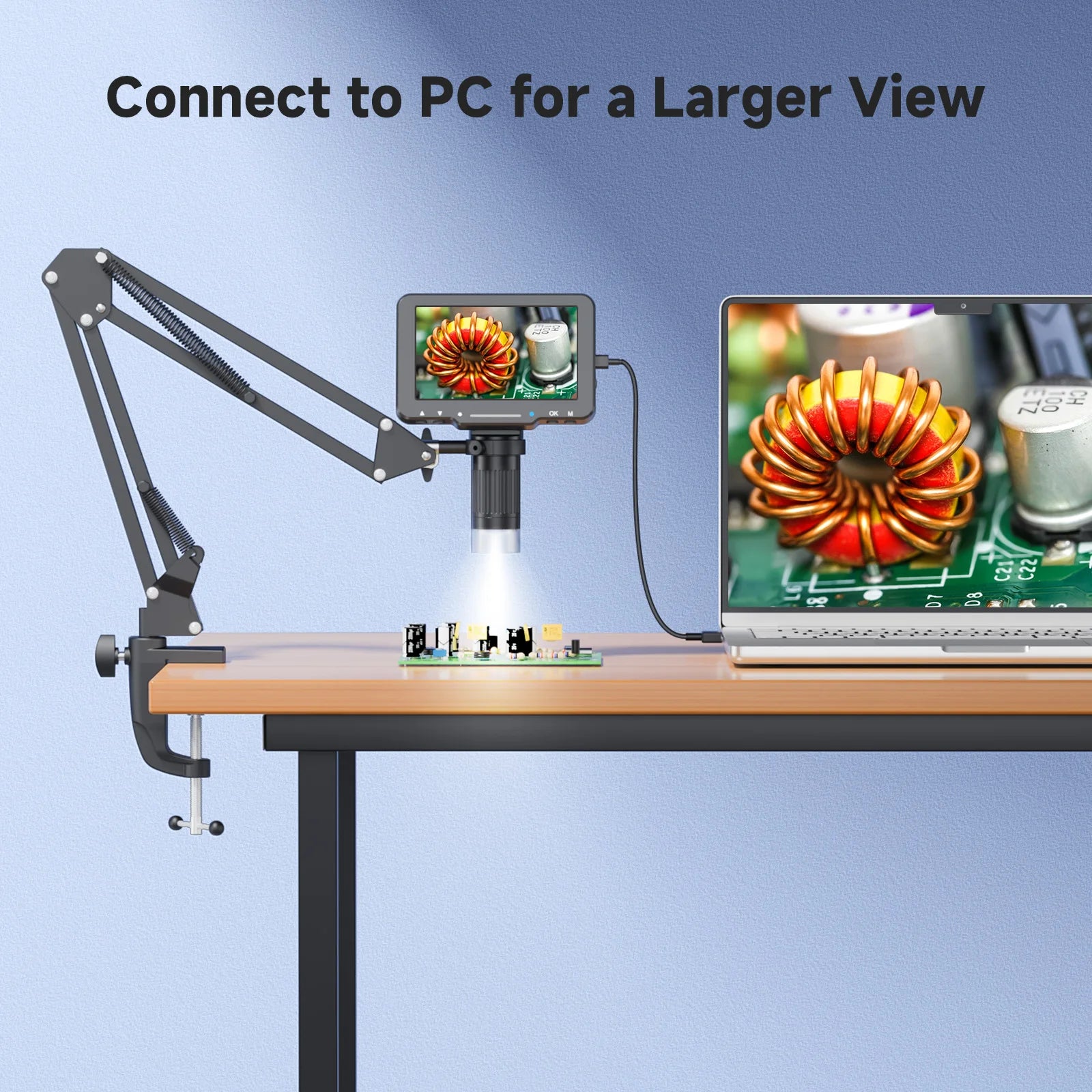 Flex Digital Microscope 1000X Soldering Microscope 1920P HD Ultra-Precise Camera Sensor Microscope for Repair, Coins, Jewelry