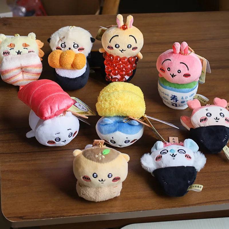 Sushi Series jiyi Pendants Plush Dolls Momonga Hachiware Usagi Pendants Keychains Friend Dolls, Toys Cute Gifts
